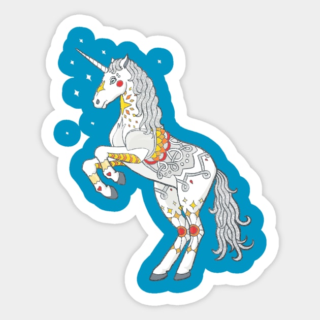 Mandala Unicorn Sticker by Theysaurus